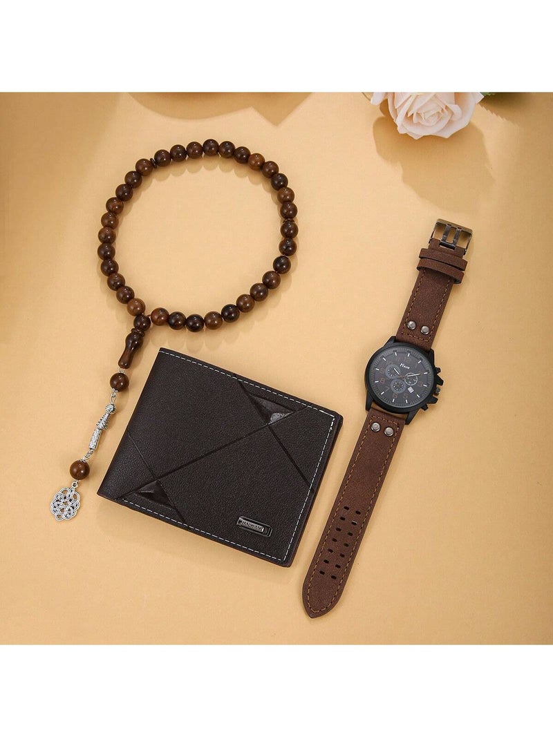 Men Gift Set Watch Wallet Prayer Beads with Gift Box – Elegant Men’s Gift - Image 2
